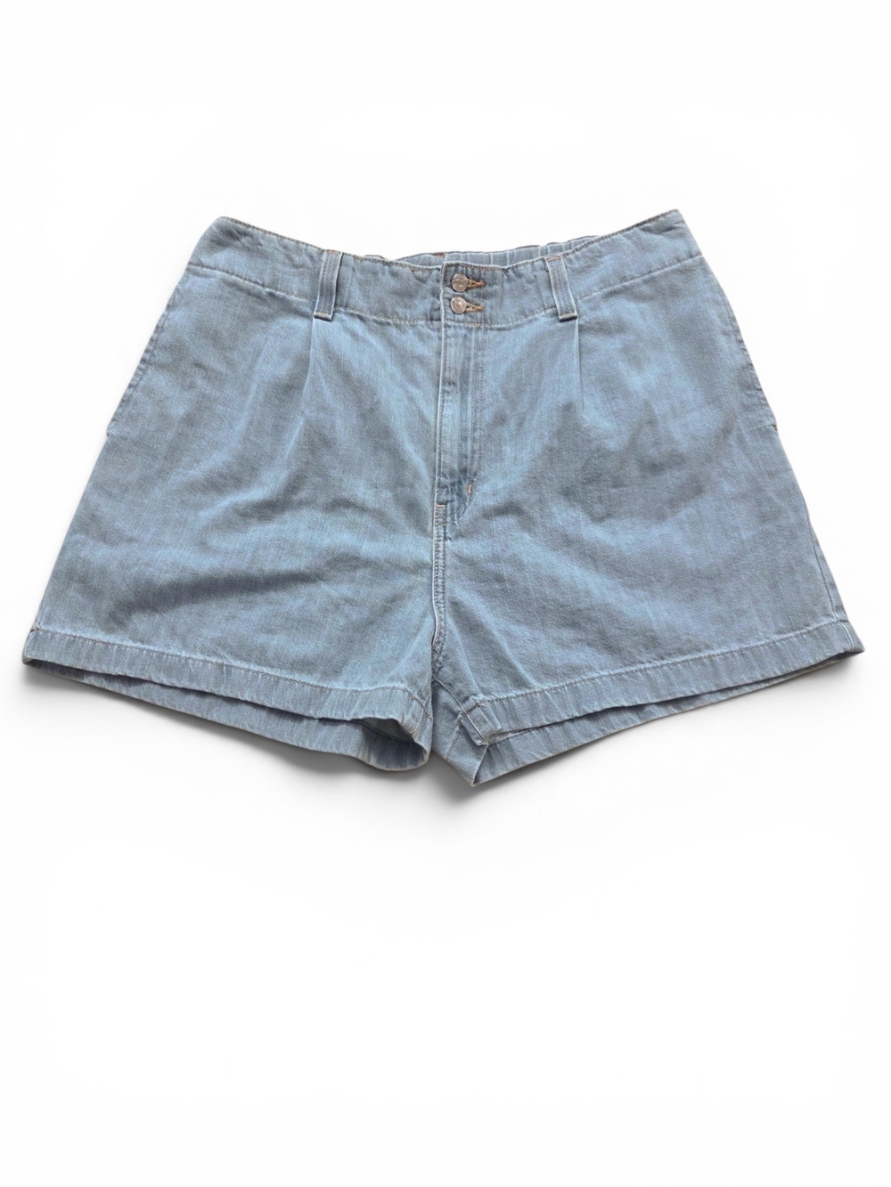 Denizen Levi’s Loose A-Line Denim Shorts Light Wash 12 / W31 100% Cotton Pleated
